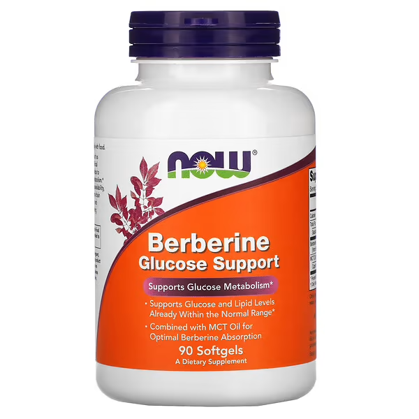 NOW Foods Berberine Glucose Support 90 softgels, берберин для нормализации уровня глюкозы