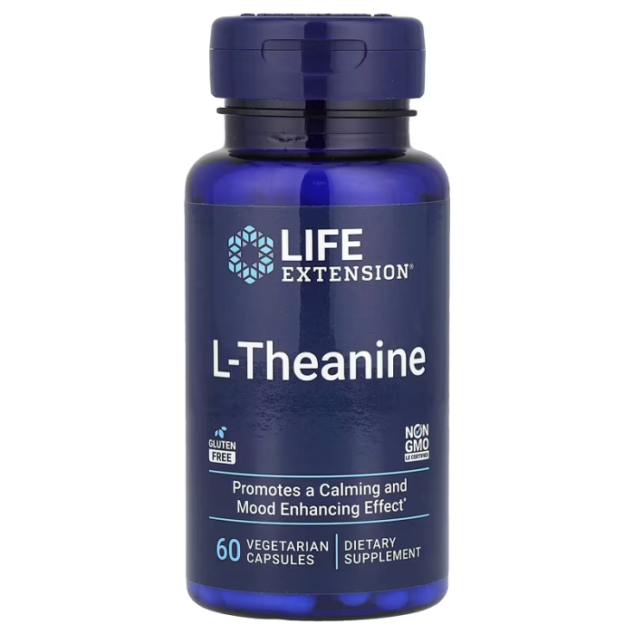 Life Extension L-Theanine 60 vcaps, L-теанин для улучшения работы мозга