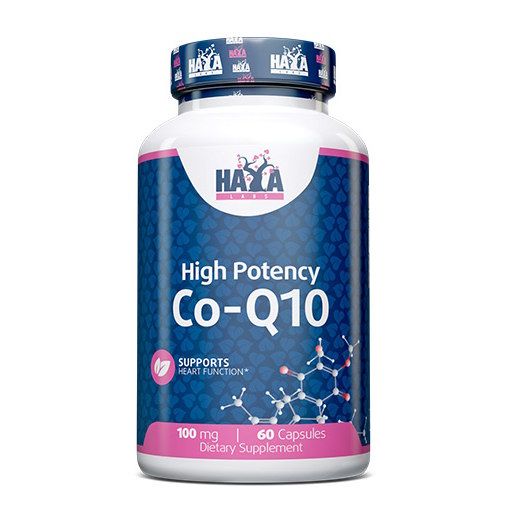 Haya Labs High Potency Co-Q10 100 мг - 60 капс, коэнзим для здоровья клеток, сердечной системы, иммунной системы и кожи