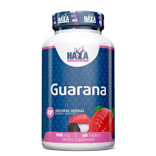 Haya Labs Guarana 900 мг - 60 таб, гуарана для повышения энергии