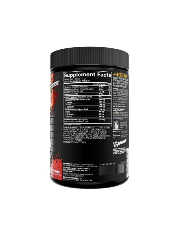 Mutant Hardcore BCAA 390 g, амінокислоти BCAA