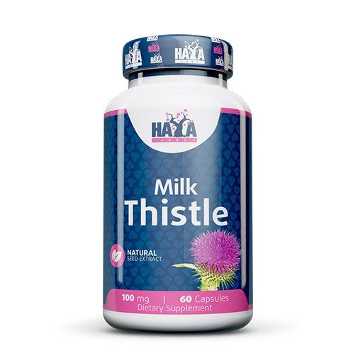 Haya Labs Milk Thistle 100 мг - 60 капс, расторопша для поддержки функций печени, очищения организма и антиоксидантной защиты