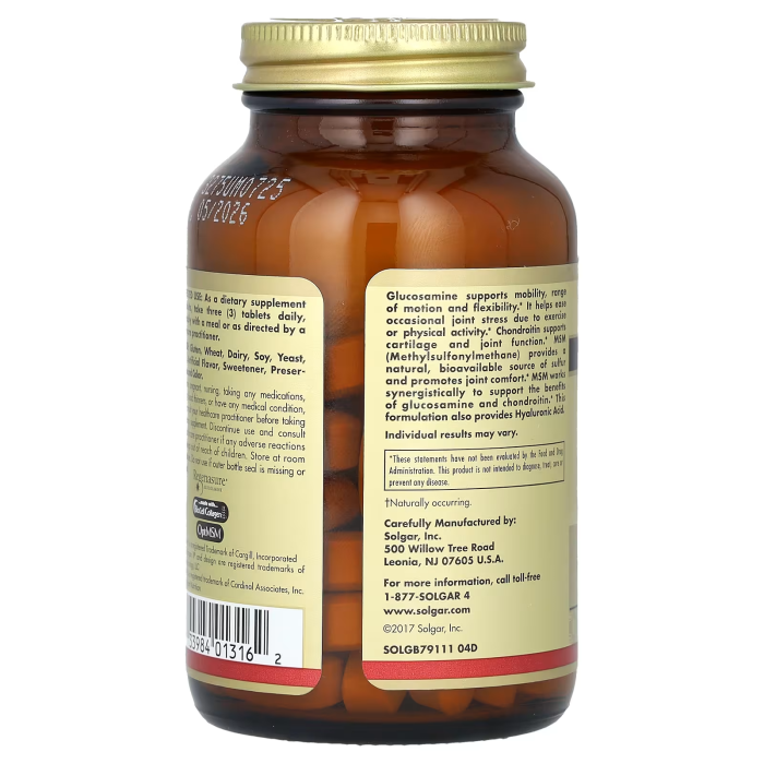 Solgar Glucosamine Hyaluronic Acid Chondroitin MSM 60 tabs, для поддержки суставов, хрящей и связок