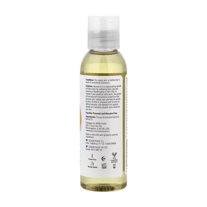 NOW Foods Apricot Oil 118 мл - натуральна абрикосова олія для шкіри й волосся