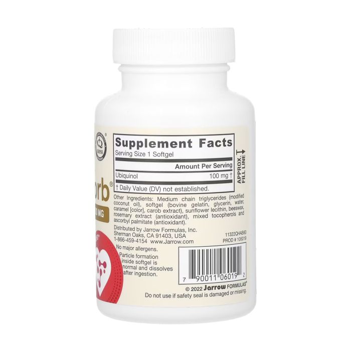 Jarrow Formulas Ubiquinol QH-Absorb 100 mg 60 м'яких капсул — активний коензим Q10