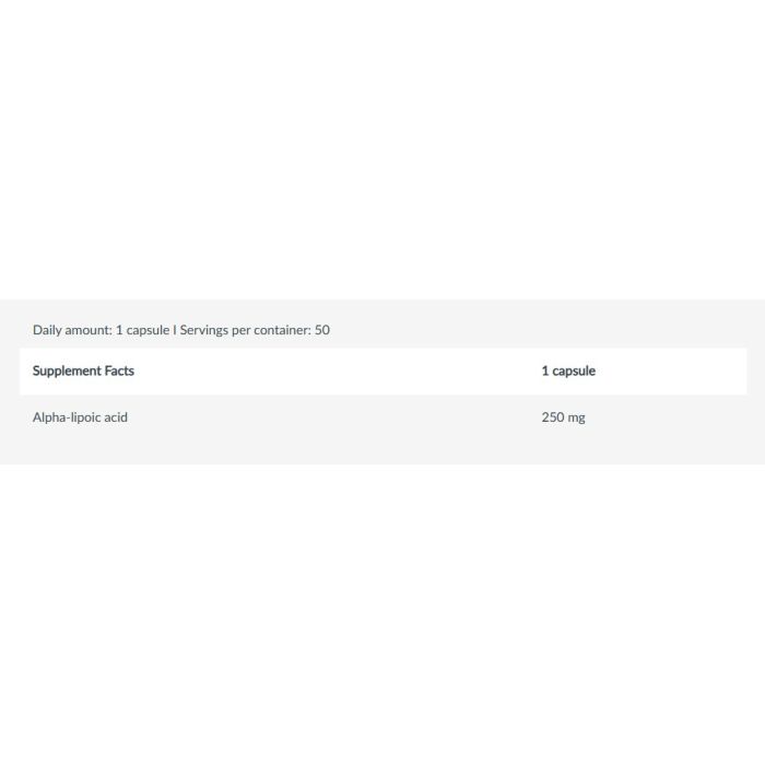 Biotech USA ALA 250 mg 50 капсул - альфа-ліпоєва кислота