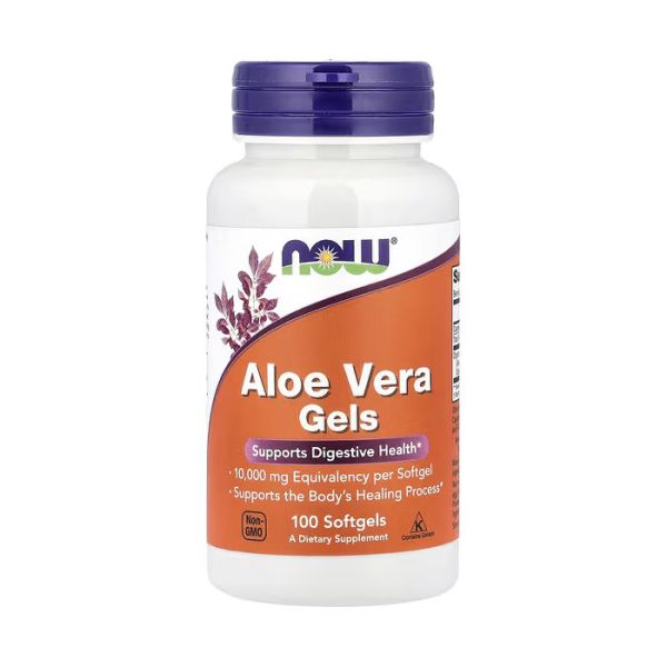 NOW Foods Aloe Vera Gels 100 капсул - концентрат алое вера 200:1