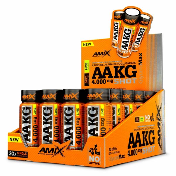 AMIX AAKG Shot 4000 mg 20 x 60 мл Lime — жидкий аргинин альфа-кетоглутарат