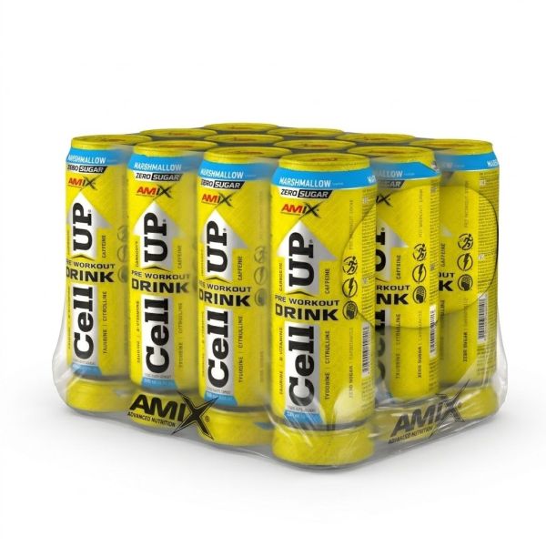 AMIX AmixPro CellUP Pre Workout 12 x 500 мл Marshmallow — готовый предтренировочный напиток