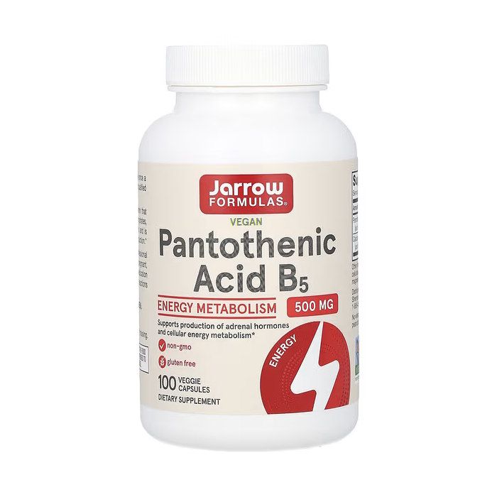 Jarrow Formulas Pantothenic Acid B5 500 mg 100 веганських капсул — вітамін B5 пантотенова кислота