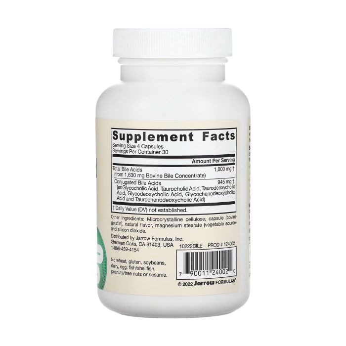 Jarrow Formulas Bile Acid Factors 120 капсул — концентрат бичачої жовчі