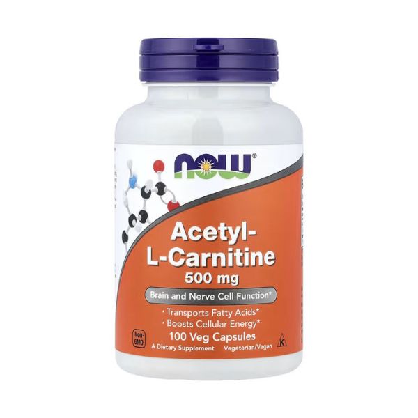 NOW Foods Acetyl-L-Carnitine 500 mg 100 капсул - ацетил-L-карнітин (ALCAR)
