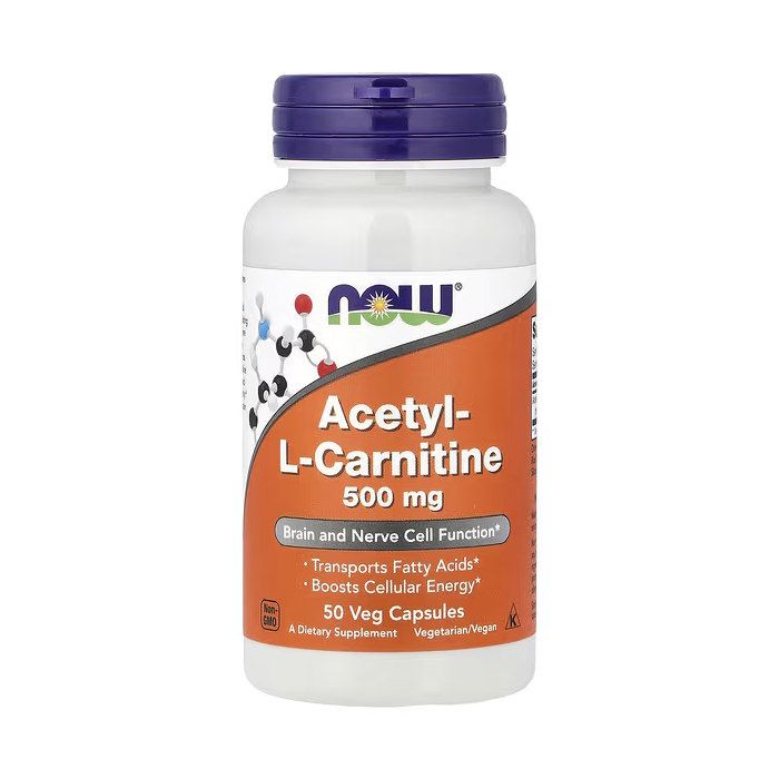 NOW Foods Acetyl-L- Carnitine 500 mg 50 капсул - ацетил L-карнитин