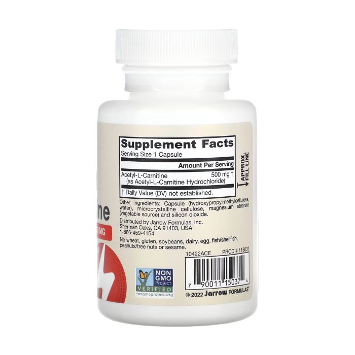 Jarrow Formulas Acetyl L-Carnitine 500 mg 60 вег. капсул - ацетил-L-карнітин