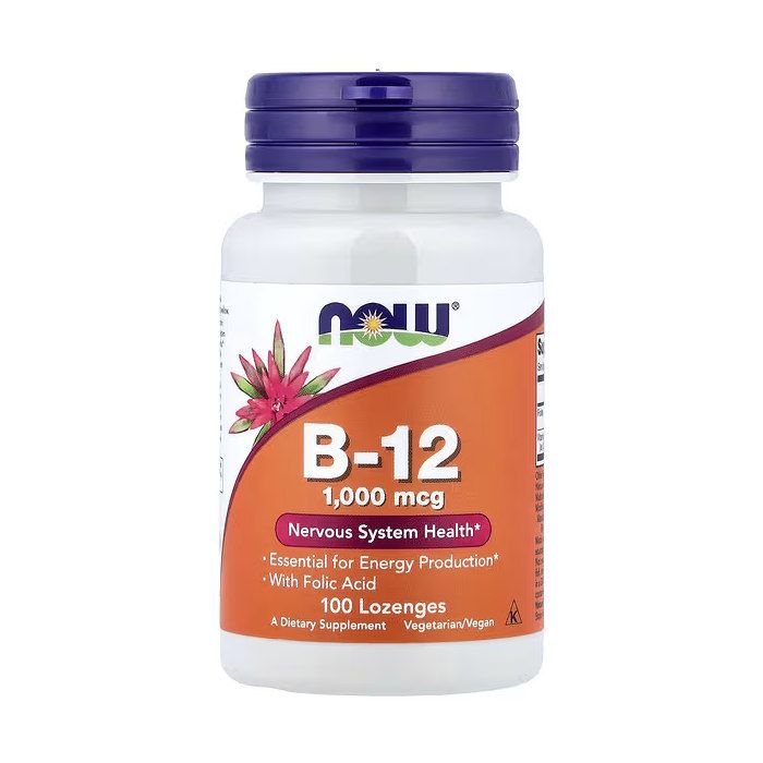 NOW Foods B-12 1000 mcg 100 пастилок - вітамін B12 для енергії та нервової системи