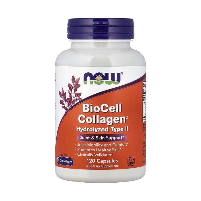 NOW Foods BioCell Collagen Hydrolyzed Type II 120 капсул - колаген 2 типу з хондроїтином