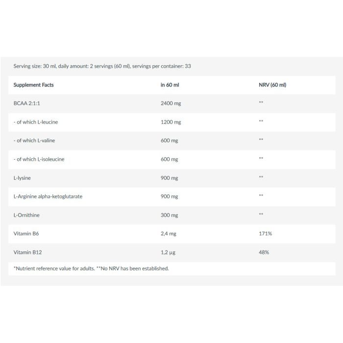 BioTech USA Liquid BCAA 1000 мл - рідкі BCAA 2:1:1 для підтримки м'язів