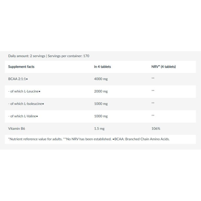 BioTech USA BCAA + B6 340 таблеток - аминокислоты BCAA 2:1:1 с витамином B6
