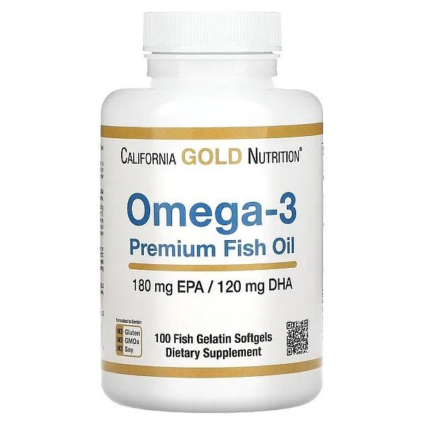 California Gold Omega-3 Premium Fish Oil 100 sgel омега 3, рыбий жир