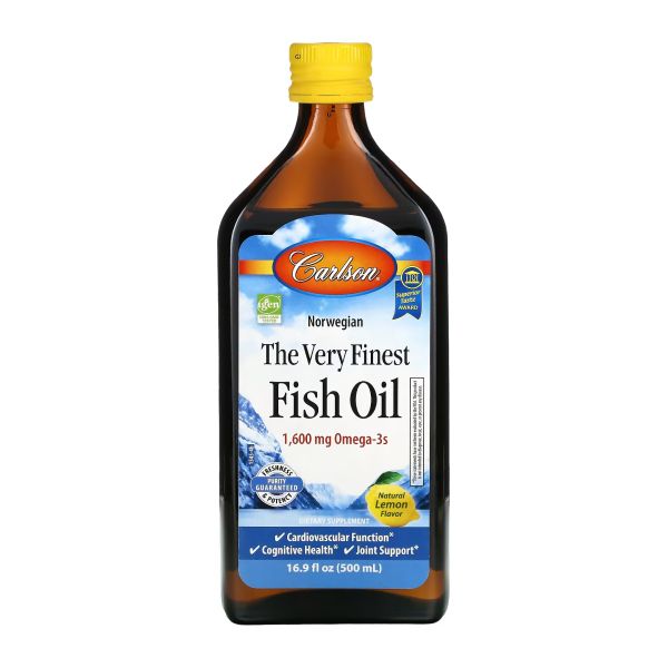 Carlson Labs The Very Finest Fish Oil (VFFO) 500 ml Lemon — жидкая омега-3, рыбий жир