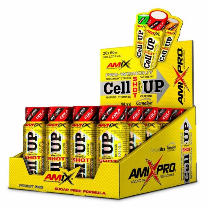AMIX AmixPro CellUP Shot 20 x 60 мл Cola — концентрированный предтрен с 5 г бета-аланина