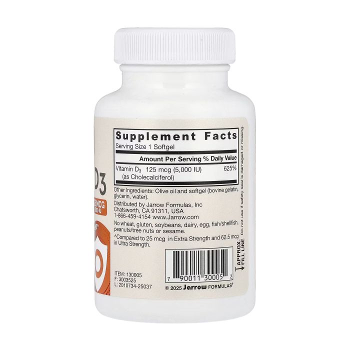 Jarrow Formulas Vitamin D3 5000 IU 100 софтгелів - вітамін D3 холекальциферол