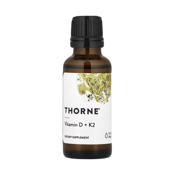 Thorne Vitamin D + K2 жидкий 30 мл — 1000 МЕ D3 и 200 мкг K2 в порции