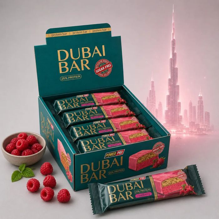 Power Pro Dubai Bar 25% Sugar free 10х50 г — протеиновые батончики со вкусом малины