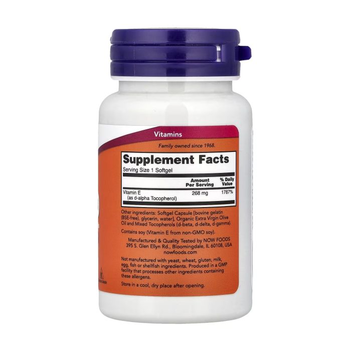 NOW Foods E-400 268 mg (400 IU) 50 капсул - вітамін E d-альфа-токоферол