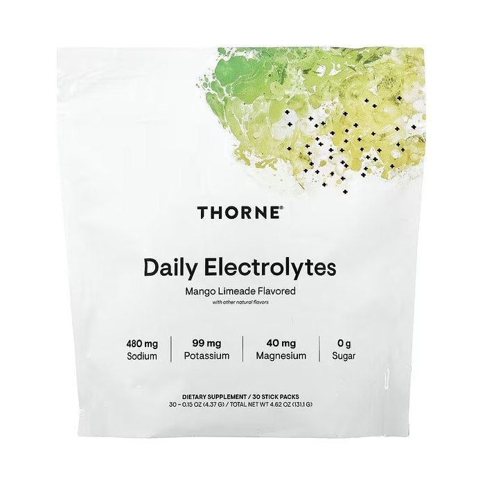 Thorne Daily Electrolytes Mango Limeade 30 стиков по 4,37 г — электролитная смесь