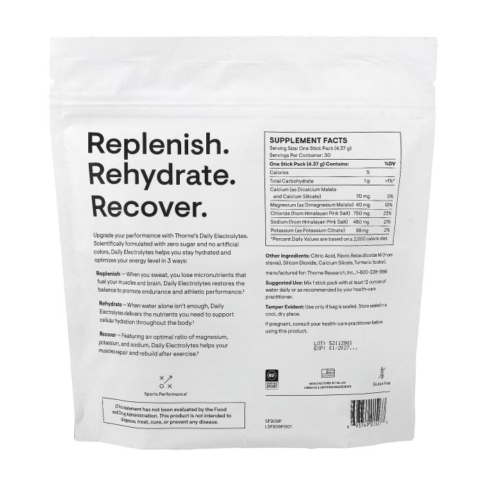 Thorne Daily Electrolytes Blood Orange 30 стіків по 4,37 г — електролітна суміш
