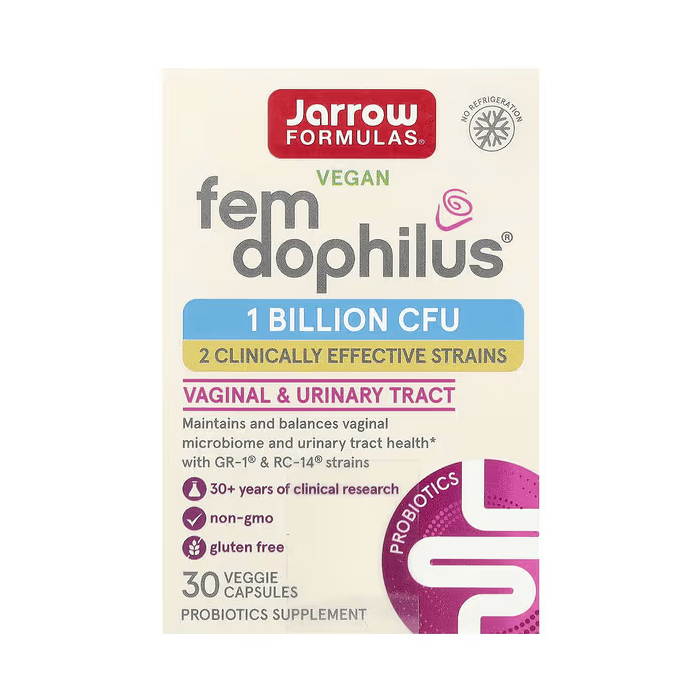 Jarrow Formulas Fem-Dophilus 1 Billion CFU 30 вег. капсул - пробіотики зі штамами GR-1 та RC-14 для жінок