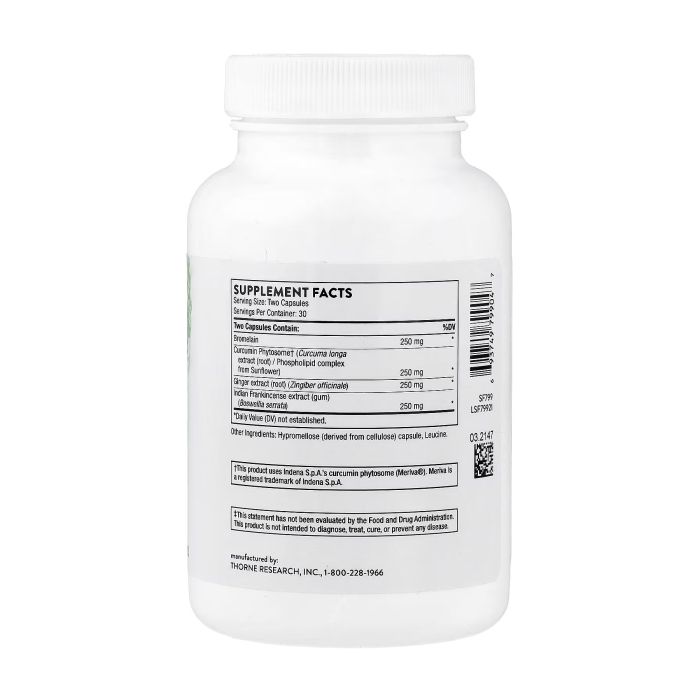 Thorne Phytoprofen 60 капсул — бромелайн, куркумін Meriva, імбир і босвелія