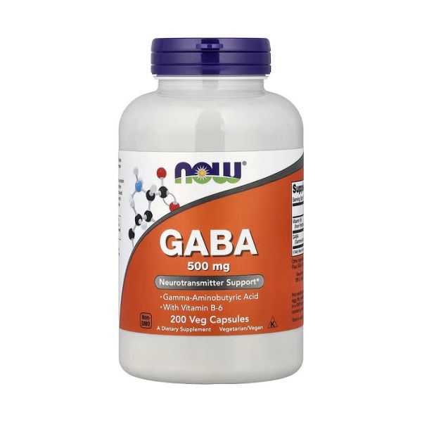 NOW Foods GABA 500 mg 200 капсул - гамма-аміномасляна кислота з вітаміном B6