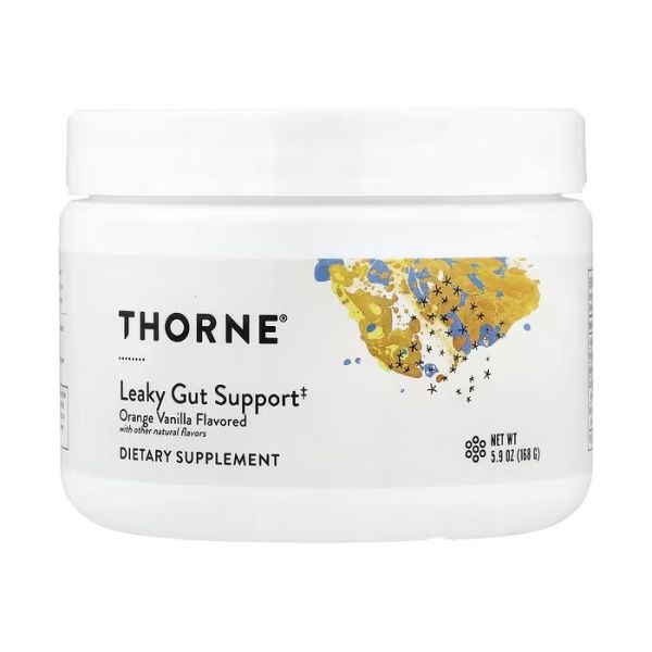 Thorne Leaky Gut Support (EnteroMend) Orange Vanilla 168 г — порошок з глютаміном і клітковиною
