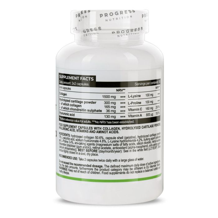 Progress Nutrition Hyaluronic acid & Collagen 120 капсул - колаген і гіалуронова кислота для шкіри та суглобів