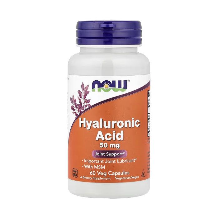 NOW Foods Hyaluronic Acid 50 mg with MSM 60 капсул - гіалуронова кислота з МСМ