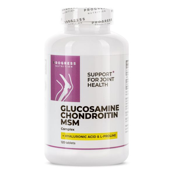 Progress Nutrition Glucosamine Chondroitin MSM Complex 120 таблеток - підтримка суглобів, хрящів і рухливості