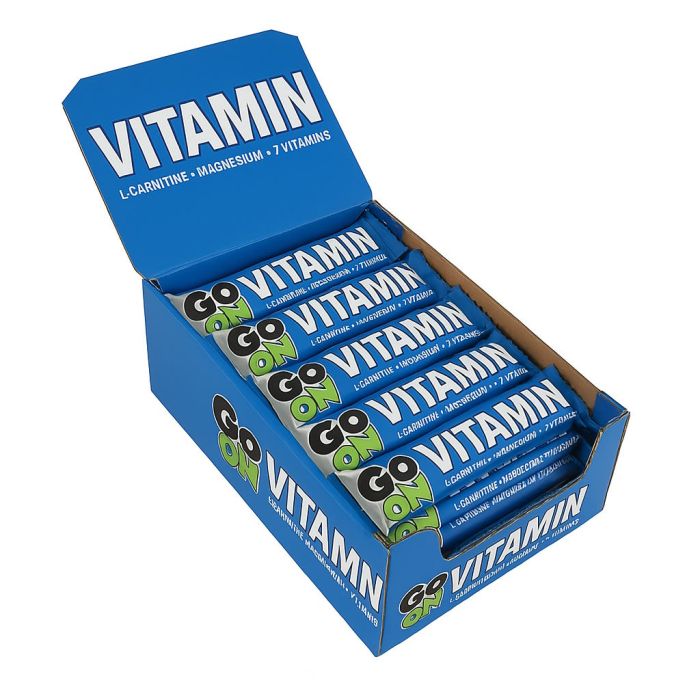 Go On Vitamin Bar блок 24 шт. х 50 г — кокосовые батончики с магнием, L-карнитином и витаминами