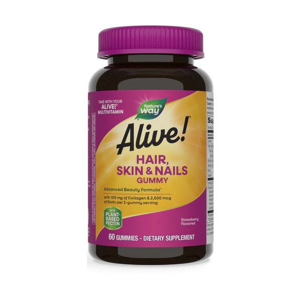 Nature’s Way Alive! Hair, Skin & Nails  - 60 жувальних пастилок для волосся, шкіри та нігтів