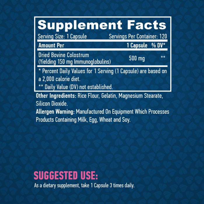 Haya Labs Colostrum 500 mg 120 капс., добавка молозиво