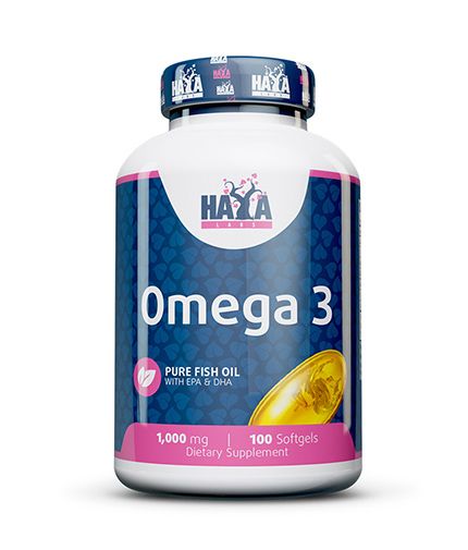 Haya Labs Omega 1000 mg 100 caps, рыбий жир, омега-3
