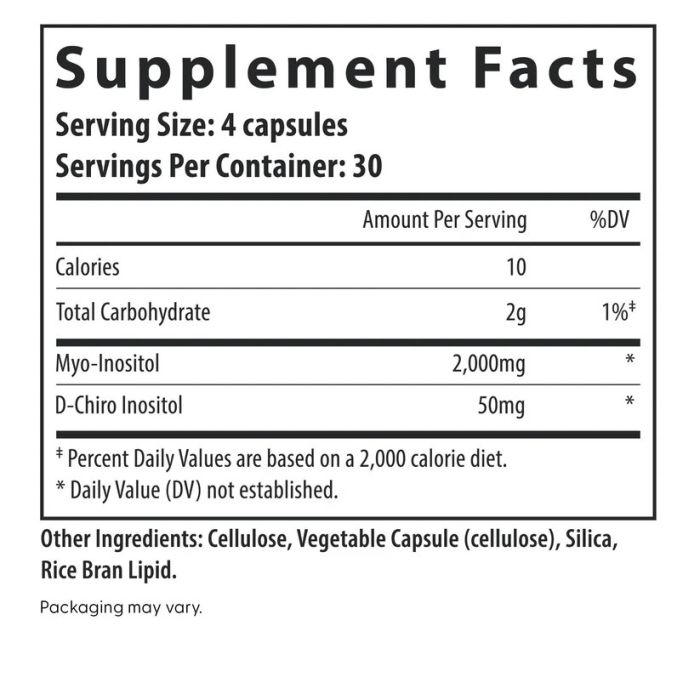 Fairhaven Health Myo + D-Chiro Inositol 120 капсул - комплекс инозитолов 40:1