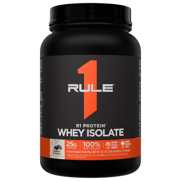 Rule 1 R1 Protein Whey Isolate, 660 г — ізолят сироватки, Cookies & Crème