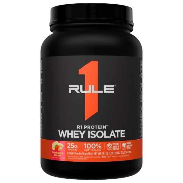 Rule 1 R1 Protein Whey Isolate, 682 г — ізолят сироватки, Strawberry Banana