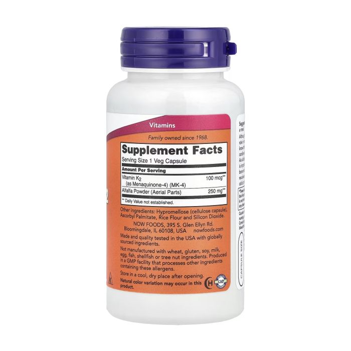 NOW Foods Vitamin K-2 100 mcg 100 капсул - вітамін K2 для кісток