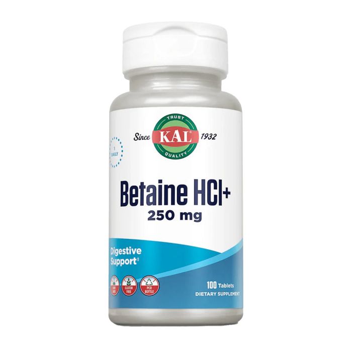 KAL Betaine HCl+ - 100 таб, бетаин гидрохлорид для пищеварения
