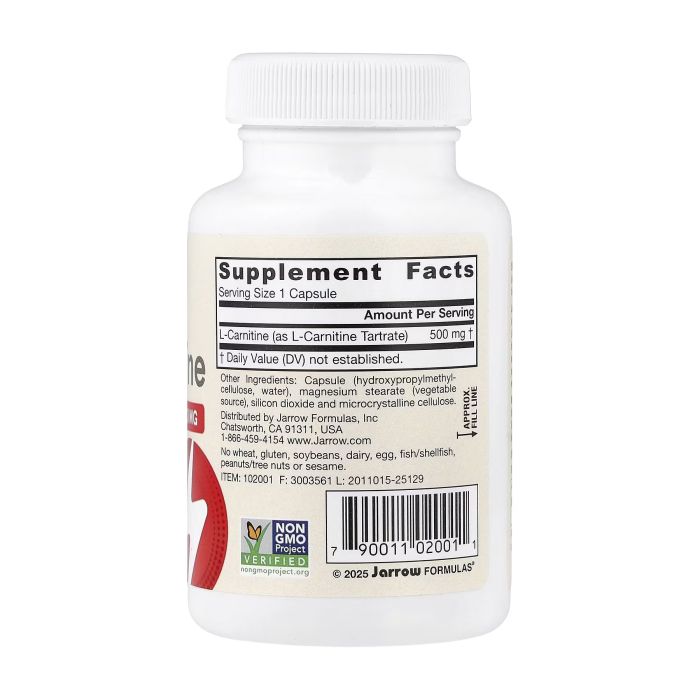 Jarrow Formulas L-Carnitine 500 мг 50 капсул — Л-карнітин тартрат