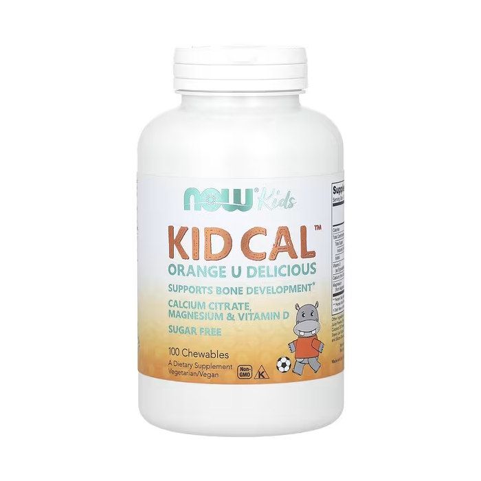 NOW Foods Kid Cal 100 жувальних таблеток - дитячий кальцій, магній і вітамін D