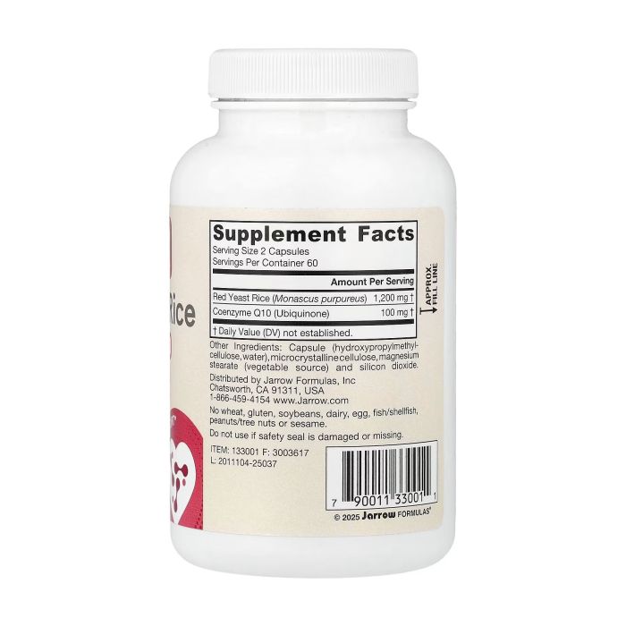 Jarrow Formulas Red Yeast Rice + Co-Q10 120 вег. капсул - красный рис с коэнзимом